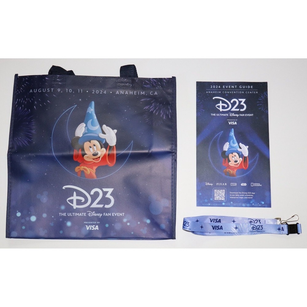 D23 2024 Ultimate Disney Fan Event Guide Lanyard Tote Bag Lot
